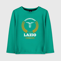 Лонгслив хлопковый детский Лого Lazio и надпись Legendary Football Club, цвет: зеленый