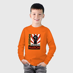Лонгслив хлопковый детский Март - Легенда, цвет: оранжевый — фото 2