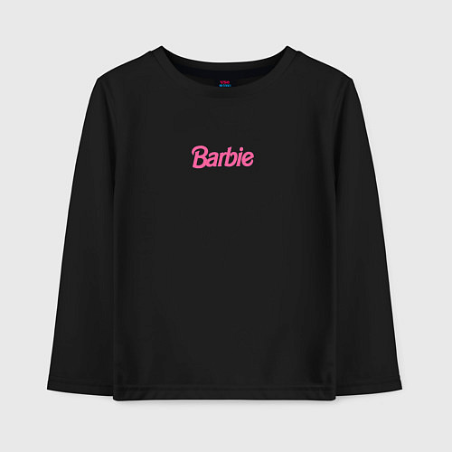 Детский лонгслив Barbie mini logo / Черный – фото 1