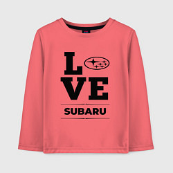 Лонгслив хлопковый детский Subaru Love Classic, цвет: коралловый