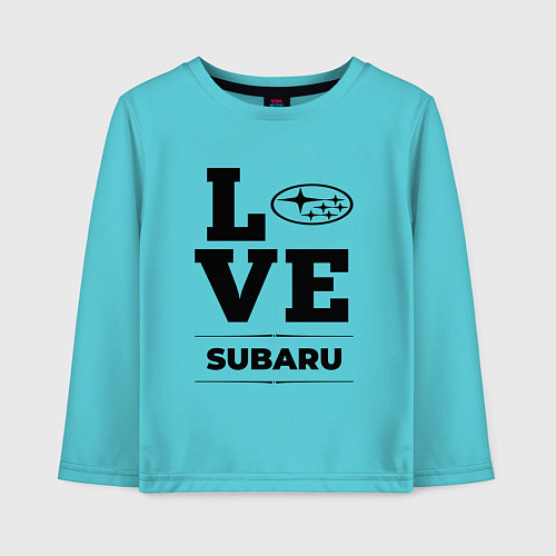 Детский лонгслив Subaru Love Classic / Бирюзовый – фото 1