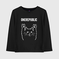 Лонгслив хлопковый детский OneRepublic Рок кот One Republic, цвет: черный