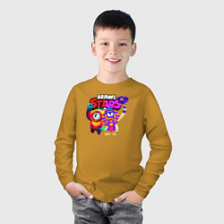 Лонгслив хлопковый детский Отис и Фараотиc, цвет: горчичный — фото 2