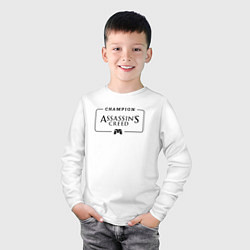 Лонгслив хлопковый детский Assassins Creed Gaming Champion: рамка с лого и дж, цвет: белый — фото 2