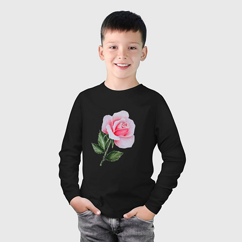 Детский лонгслив Gentle Rose / Черный – фото 3