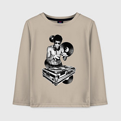 Лонгслив хлопковый детский Bruce Lee - Vinyl Dj, цвет: миндальный