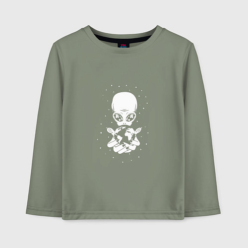 Детский лонгслив Space Alien / Авокадо – фото 1