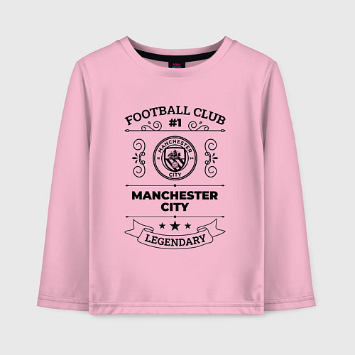 Детский лонгслив Manchester City: Football Club Number 1 Legendary / Светло-розовый – фото 1