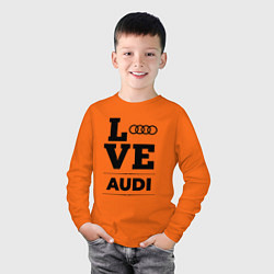 Лонгслив хлопковый детский Audi Love Classic, цвет: оранжевый — фото 2