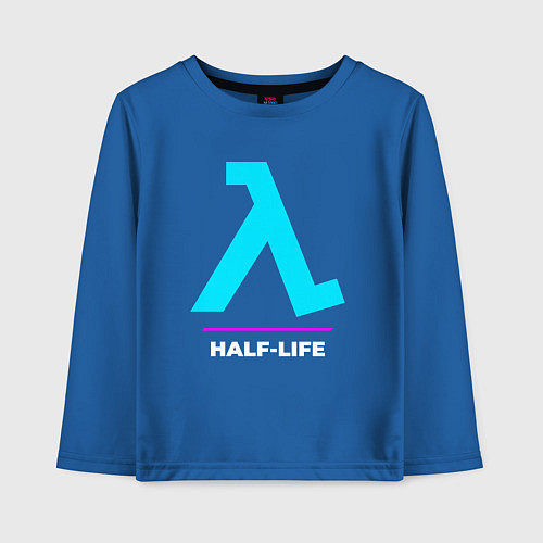 Детский лонгслив Символ Half-Life в неоновых цветах / Синий – фото 1