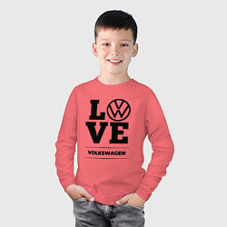 Лонгслив хлопковый детский Volkswagen Love Classic, цвет: коралловый — фото 2