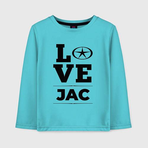 Детский лонгслив JAC Love Classic / Бирюзовый – фото 1