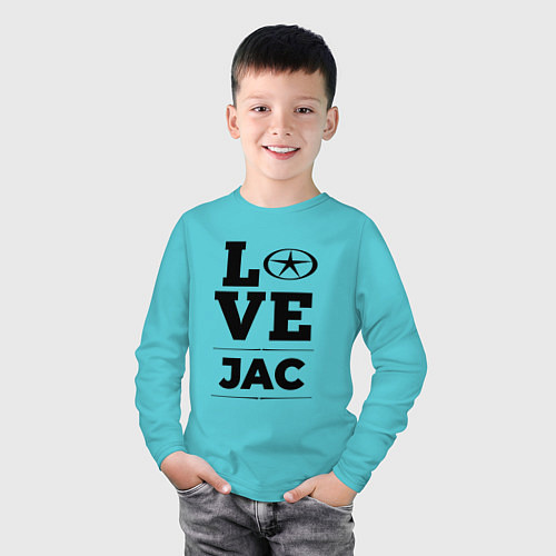 Детский лонгслив JAC Love Classic / Бирюзовый – фото 3