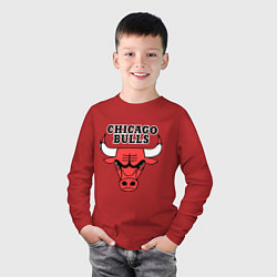 Лонгслив хлопковый детский Chicago Bulls, цвет: красный — фото 2