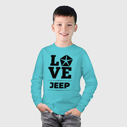 Лонгслив хлопковый детский Jeep Love Classic, цвет: бирюзовый — фото 2