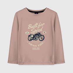 Лонгслив хлопковый детский Vintage Moto, цвет: пыльно-розовый