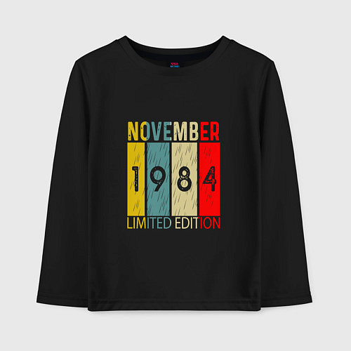 Детский лонгслив 1984 - Ноябрь / Черный – фото 1