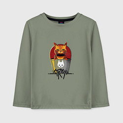Лонгслив хлопковый детский Stray - Cat, цвет: авокадо