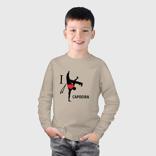 Детский лонгслив I LOVE CAPOEIRA / Миндальный – фото 3