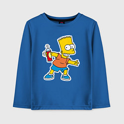 Лонгслив хлопковый детский Барт Симпсон с баплончиком для граффити, цвет: синий