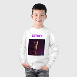 Лонгслив хлопковый детский STRAY HK Project, цвет: белый — фото 2