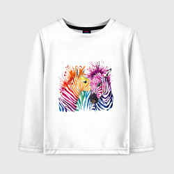 Лонгслив хлопковый детский Zebras, цвет: белый