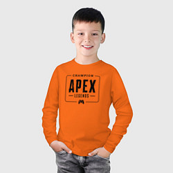 Лонгслив хлопковый детский Apex Legends gaming champion: рамка с лого и джойс, цвет: оранжевый — фото 2