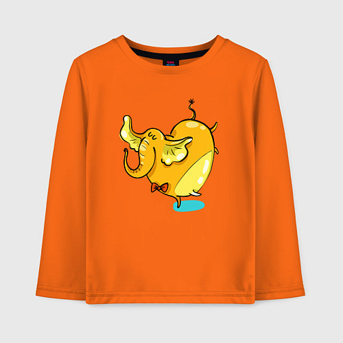 Детский лонгслив Желтая слониха балерина / Оранжевый – фото 1