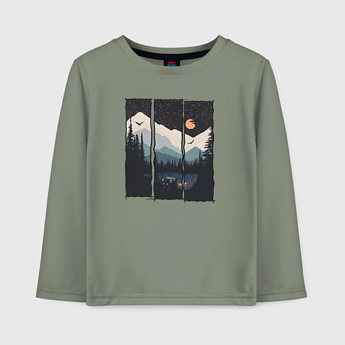 Детский лонгслив Бездорожье Сибирь / Авокадо – фото 1