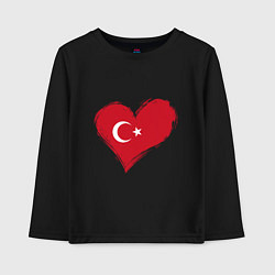 Лонгслив хлопковый детский Сердце - Турция, цвет: черный