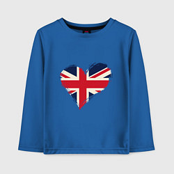 Лонгслив хлопковый детский Сердце - Британия, цвет: синий