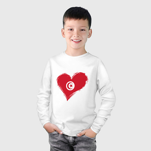 Детский лонгслив Сердце - Тунис / Белый – фото 3