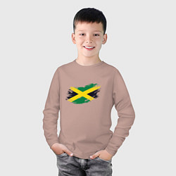 Лонгслив хлопковый детский Jamaica Flag, цвет: пыльно-розовый — фото 2