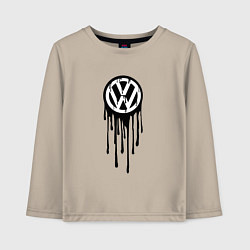 Лонгслив хлопковый детский Volkswagen - art logo, цвет: миндальный