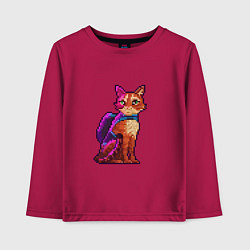 Лонгслив хлопковый детский Stray pixel art, цвет: маджента