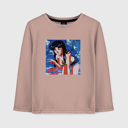 Лонгслив хлопковый детский Евангелион фотография Мисато, цвет: пыльно-розовый
