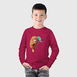 Лонгслив хлопковый детский Эскимо на палочке, цвет: маджента — фото 2