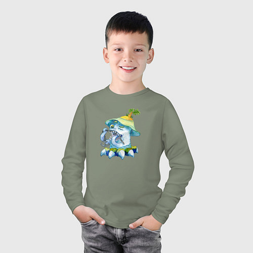 Детский лонгслив Морской монстр с цепью / Авокадо – фото 3