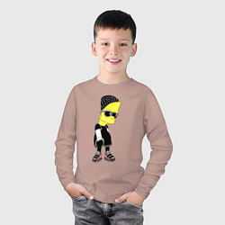 Лонгслив хлопковый детский Барт Симпсон в тёмных очках, цвет: пыльно-розовый — фото 2