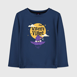 Лонгслив хлопковый детский Witchy vibes, цвет: тёмно-синий