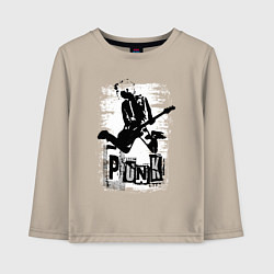 Лонгслив хлопковый детский Punk jump, цвет: миндальный
