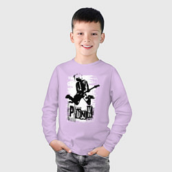 Лонгслив хлопковый детский Punk jump, цвет: лаванда — фото 2