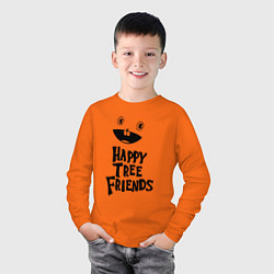 Лонгслив хлопковый детский Happy Three Friends - LOGO, цвет: оранжевый — фото 2