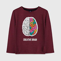 Лонгслив хлопковый детский Creative Brain, цвет: меланж-бордовый