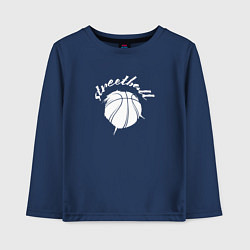 Лонгслив хлопковый детский Streetball lettering, цвет: тёмно-синий