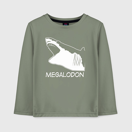 Детский лонгслив Пасть мегалодона / Авокадо – фото 1