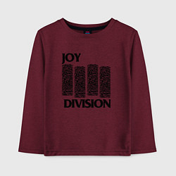 Лонгслив хлопковый детский Joy Division - rock, цвет: меланж-бордовый