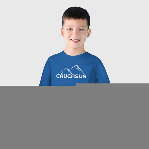 Детский лонгслив Caucasus - Кавказ на английском языке / Синий – фото 3
