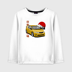 Лонгслив хлопковый детский Honda Civic 5d Type-r, цвет: белый