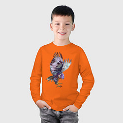 Лонгслив хлопковый детский Сокол - акварель, цвет: оранжевый — фото 2